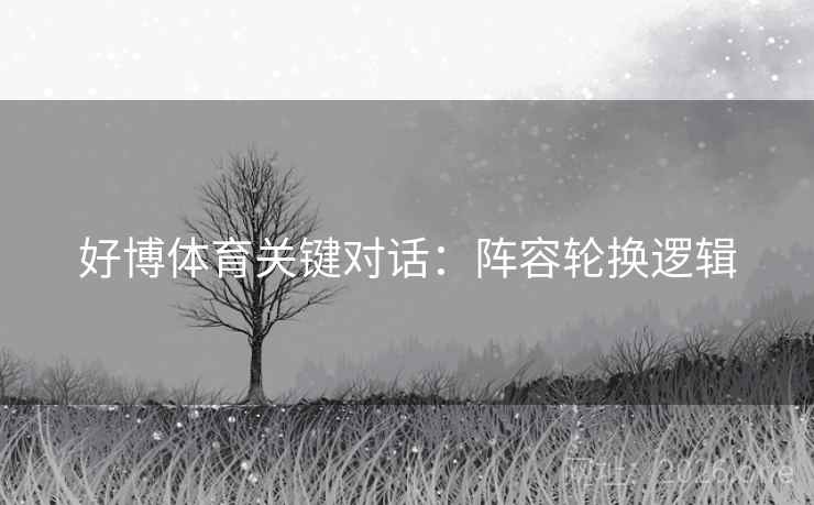 好博体育关键对话：阵容轮换逻辑